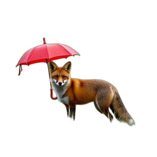 umbrella, animal, hat, staff, photorealistic, 3d render, concept art, pixel art transparent PNG cut-out