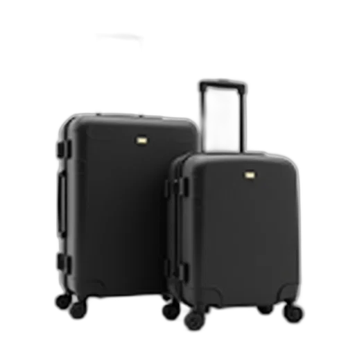 set, three, luggage, pieces, displayed, against, white, background transparent PNG cut-out