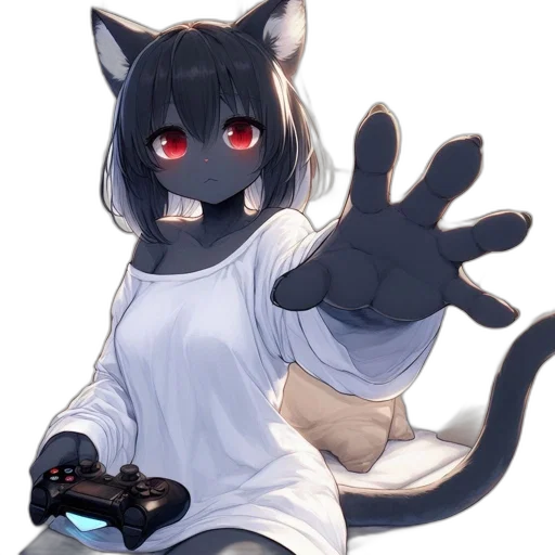 staff, animal, creature, anime, pixel art, concept art, 3d render, monochrome transparent PNG cut-out