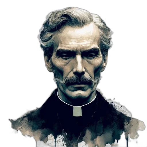 face, concept art, comic book art, photorealistic, pixel art, mature, man, stern transparent PNG cut-out