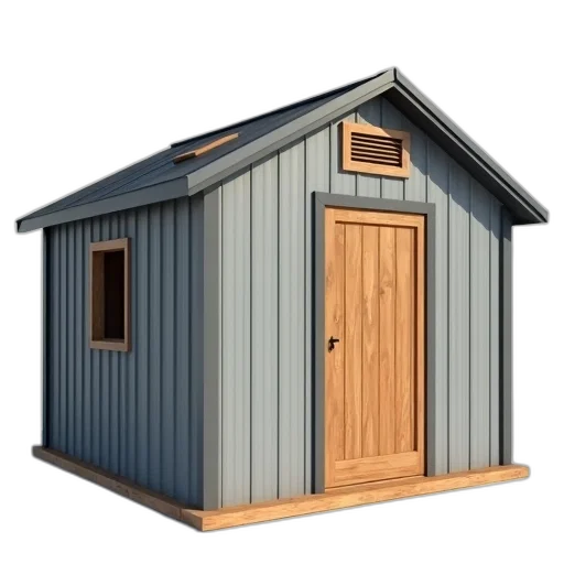 building, furniture, 3d render, concept art, photorealistic, small, modern, metal transparent PNG cut-out