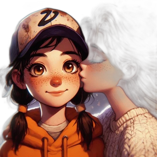 face, hat, anime, concept art, photorealistic, cartoon, snow, golden transparent PNG cut-out