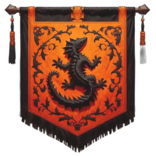 dragon, staff, crown, jewelry, fantasy art, concept art, fire, dark transparent PNG cut-out