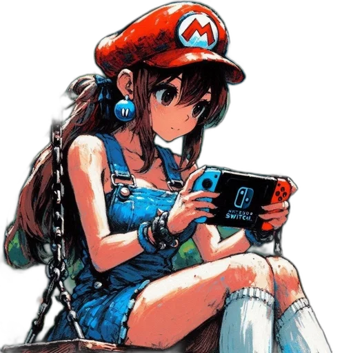 dress, hat, weapon, pixel art, concept art, vaporwave, anime, blue transparent PNG cut-out