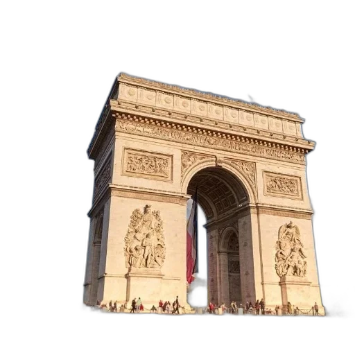 building, 3d render, photorealistic, concept art, pixel art, arc, triomphe, paris transparent PNG cut-out
