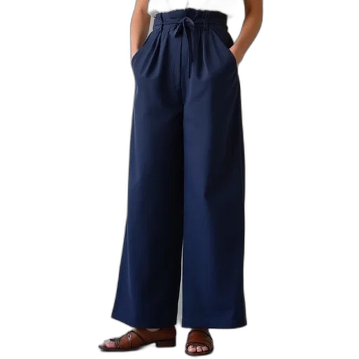 dress, blue, navy, high, waisted, wide, leg, palazzos transparent PNG cut-out