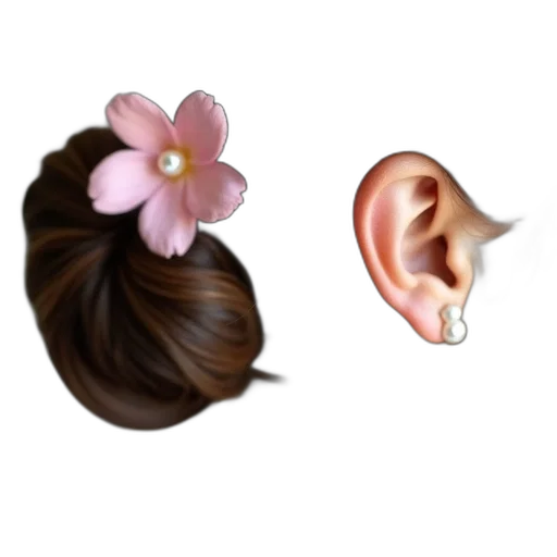 flower, hair, crown, jewelry, photorealistic, vaporwave, pixel art, 3d render transparent PNG cut-out