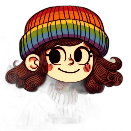 hat, crown, hair, cartoon, pixel art, watercolor, concept art, colorful transparent PNG cut-out