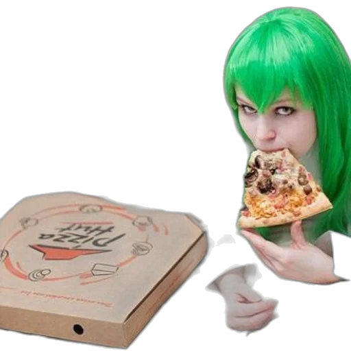 food, 3d render, concept art, person, green, hair, enjoys, slice transparent PNG cut-out