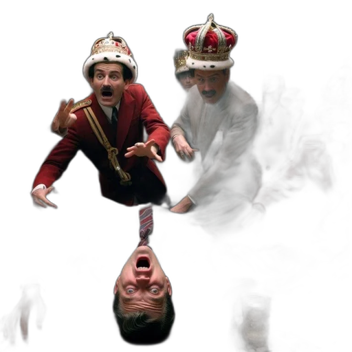 crown, staff, mask, face, concept art, photorealistic, 3d render, fire transparent PNG cut-out