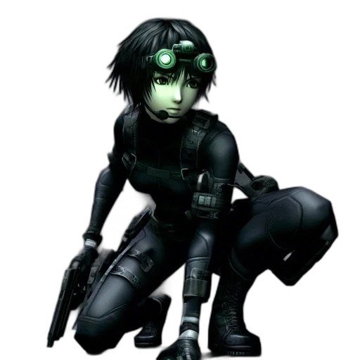 robot, weapon, creature, concept art, 3d render, cyberpunk, comic book art, green transparent PNG cut-out