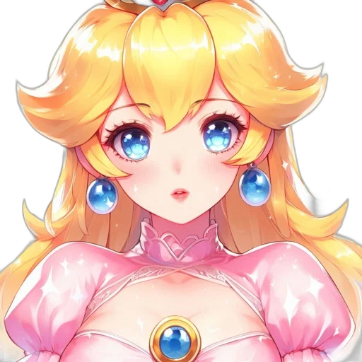crown, dress, face, staff, pixel art, watercolor, anime, fantasy art transparent PNG cut-out