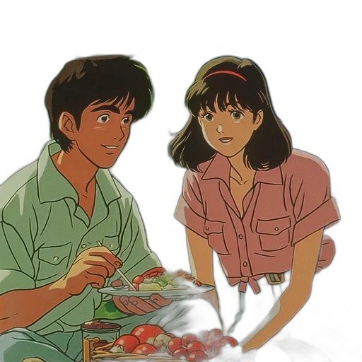 food, anime, watercolor, vaporwave, oil painting, fire, sunset, underwater transparent PNG cut-out