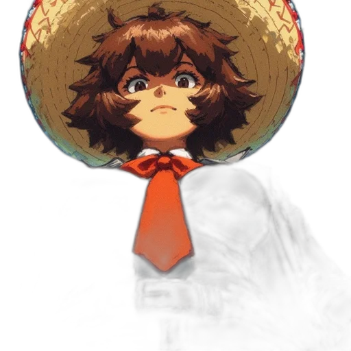 hat, mask, staff, face, anime, concept art, cartoon, pixel art transparent PNG cut-out