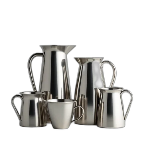 3d render, collection, stainless, steel transparent PNG cut-out