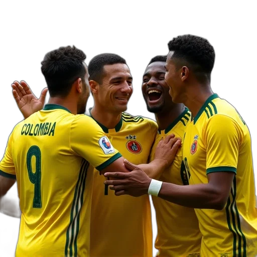 colombia, team, celebrates, teammates transparent PNG cut-out