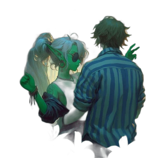 jacket, mask, creature, watercolor, concept art, pixel art, anime, underwater transparent PNG cut-out