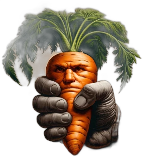 food, face, mask, creature, photorealistic, concept art, carrot, human transparent PNG cut-out