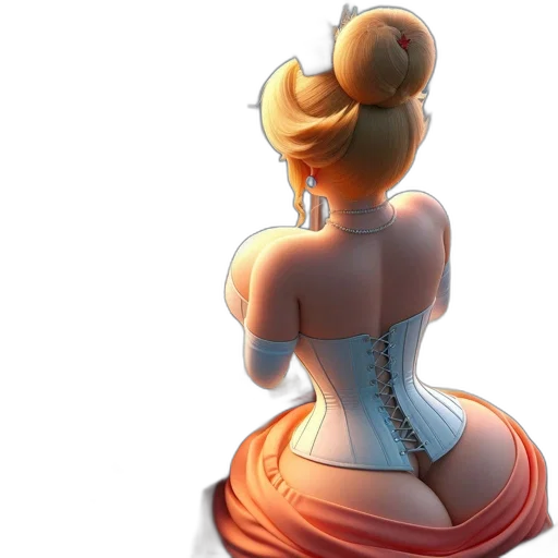 dress, crown, jewelry, staff, concept art, 3d render, fantasy art, pixel art transparent PNG cut-out