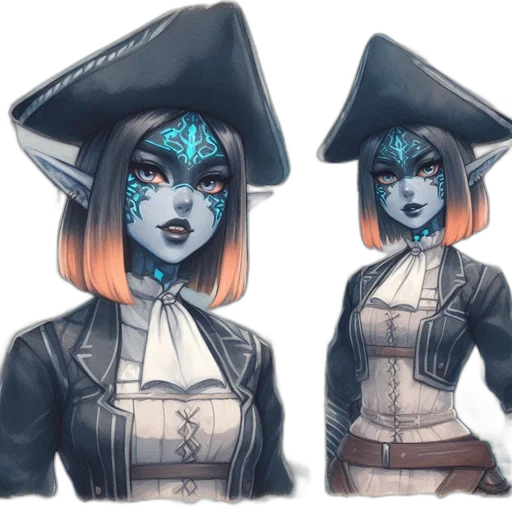 concept art, fantasy art, comic book art, watercolor, blue, dark, monochrome, pastel transparent PNG cut-out