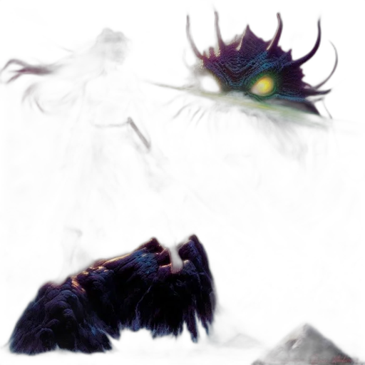creature, mask, dragon, crown, concept art, fantasy art, 3d render, photorealistic transparent PNG cut-out