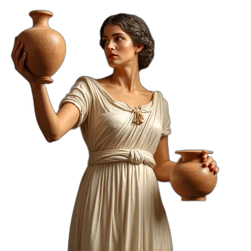 dress, jewelry, staff, photorealistic transparent PNG cut-out