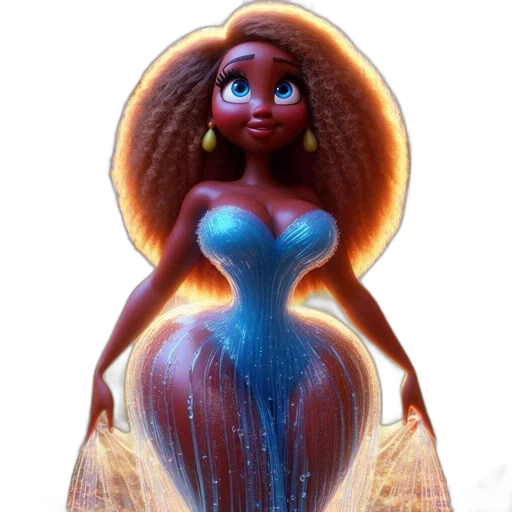 dress, hair, 3d render, concept art, fantasy art, cartoon, animated, female transparent PNG cut-out