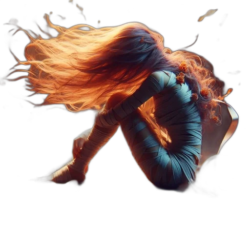 hair, jacket, dress, concept art, fantasy art, comic book art, photorealistic, fire transparent PNG cut-out