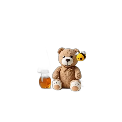bottle, pixel art, 3d render, white, baby, swing, teddy, bear transparent PNG cut-out