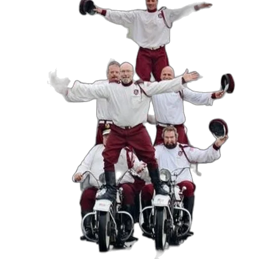 robot, staff, concept art, group, performers, coordinated, outfits, hats transparent PNG cut-out