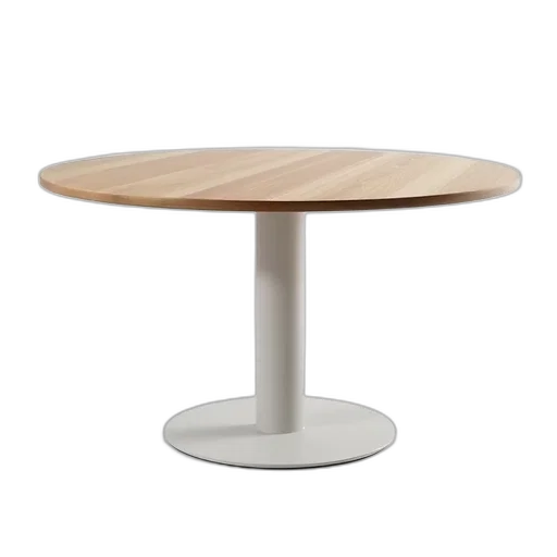 furniture, 3d render, round, wooden, table, glossy, finish, metal transparent PNG cut-out