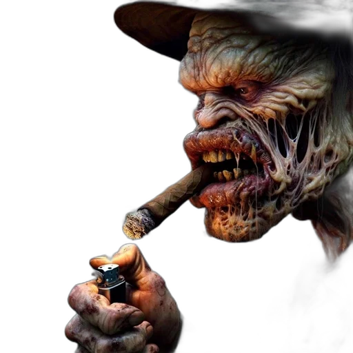 creature, staff, face, hat, concept art, photorealistic, 3d render, fantasy art transparent PNG cut-out
