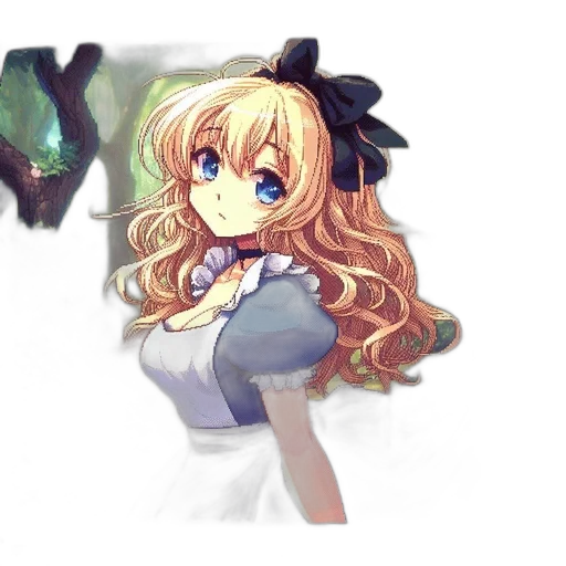 staff, dress, flower, crown, anime, pixel art, fantasy art, cartoon transparent PNG cut-out