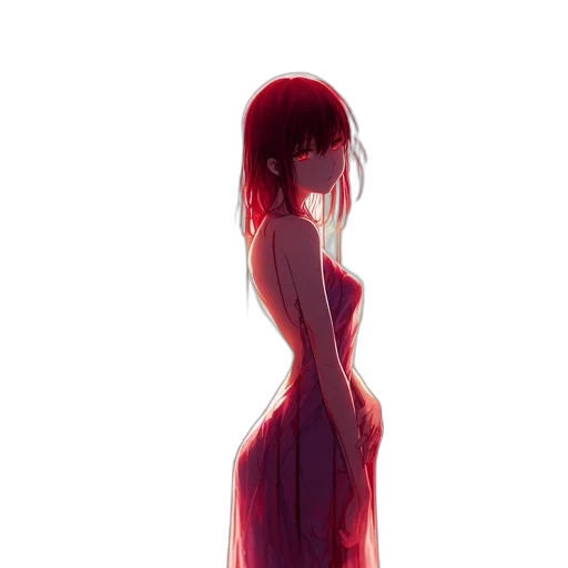 dress, creature, hair, staff, concept art, anime, pixel art, watercolor transparent PNG cut-out