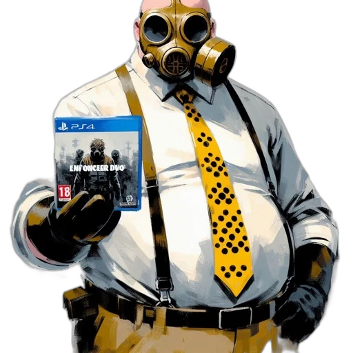 mask, jacket, robot, weapon, concept art, cyberpunk, 3d render, comic book art transparent PNG cut-out