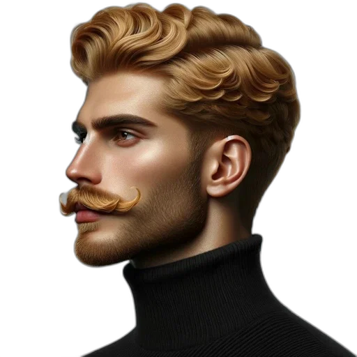 face, hair, photorealistic, fantasy art, cartoon, concept art, golden, close-up transparent PNG cut-out