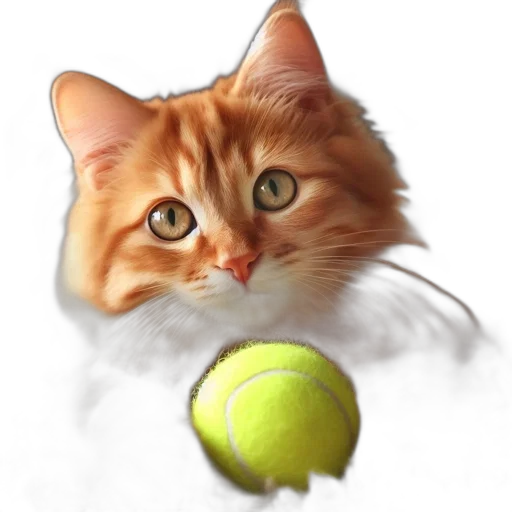 staff, animal, photorealistic, pixel art, 3d render, concept art, orange, tabby transparent PNG cut-out