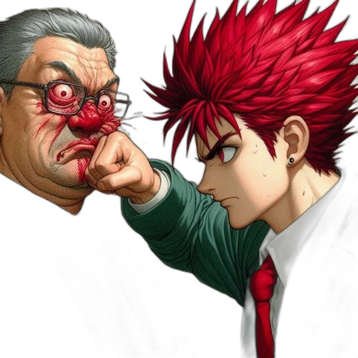 concept art, anime, photorealistic, comic book art, fire, intense, scene, shows transparent PNG cut-out