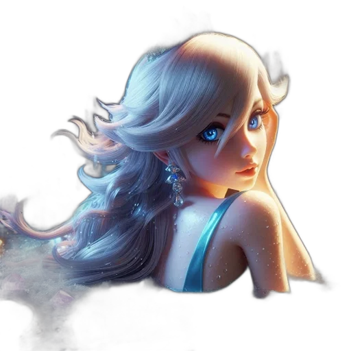 face, hair, dress, fantasy art, concept art, watercolor, anime, fire transparent PNG cut-out