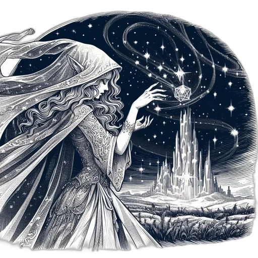 fantasy art, concept art, comic book art, pencil sketch, night, outer space, underwater, snow transparent PNG cut-out