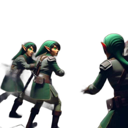 mask, weapon, 3d render, concept art, fantasy art, pixel art, green, blue-skinned transparent PNG cut-out