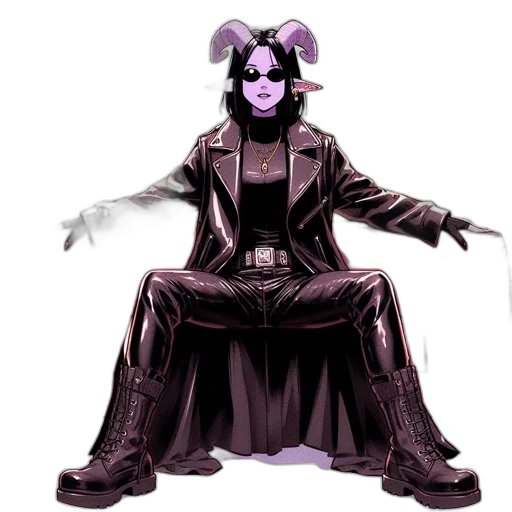 staff, jacket, concept art, fantasy art, cyberpunk, pixel art, dark, monochrome transparent PNG cut-out