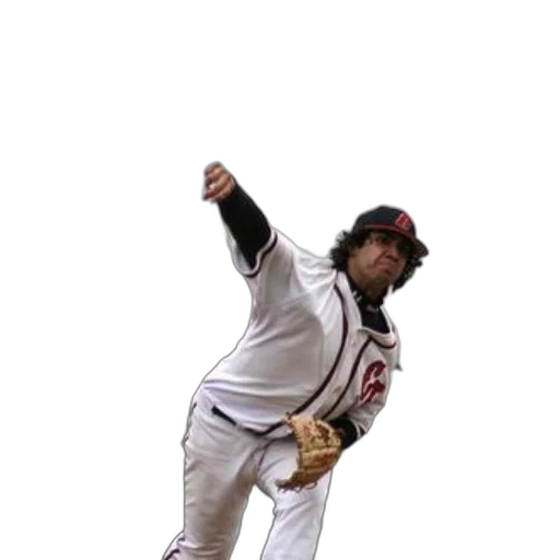 staff, creature, animal, baseball, player, white, uniform, red transparent PNG cut-out