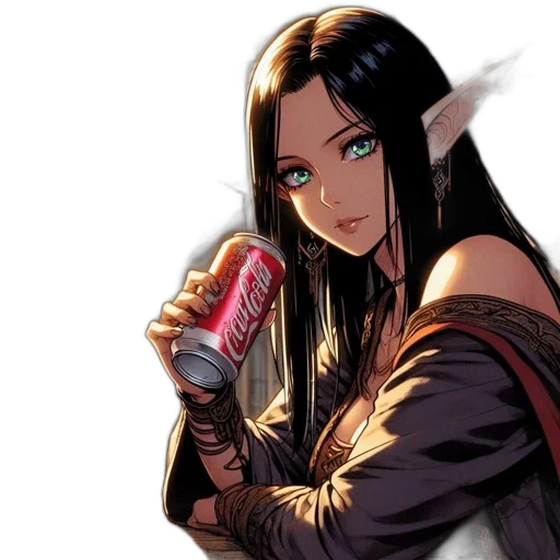 bottle, dragon, fantasy art, pixel art, anime, concept art, animated, female transparent PNG cut-out