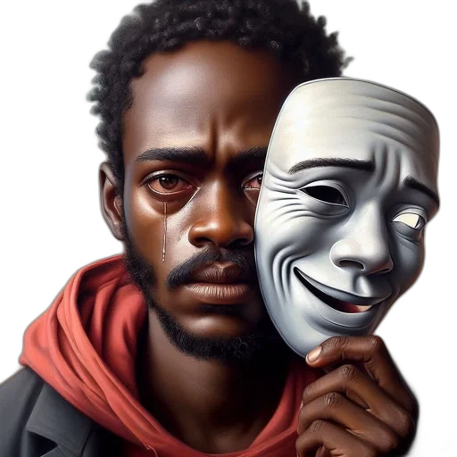 mask, face, concept art, comic book art, photorealistic, fantasy art, fire, man transparent PNG cut-out