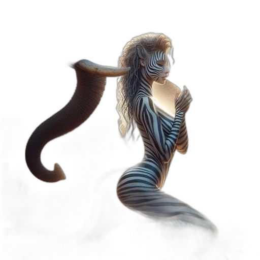 creature, hair, staff, dragon, fantasy art, concept art, comic book art, photorealistic transparent PNG cut-out