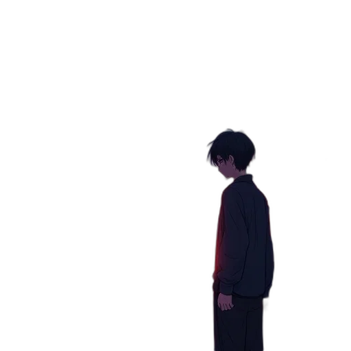 jacket, staff, umbrella, robot, anime, vaporwave, concept art, pixel art transparent PNG cut-out