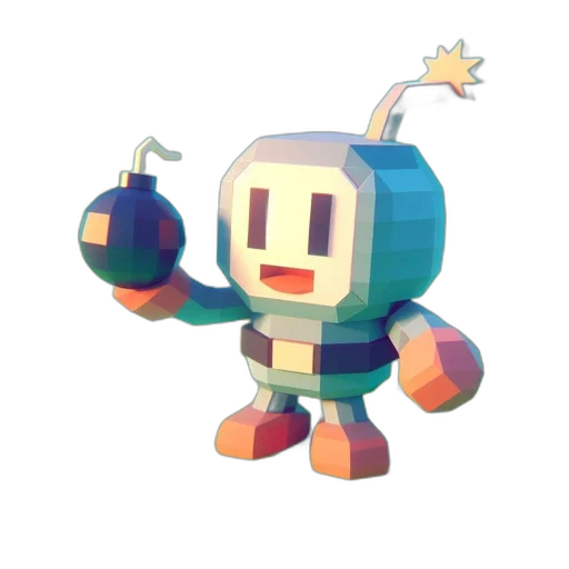 robot, creature, staff, weapon, pixel art, 3d render, concept art, fantasy art transparent PNG cut-out