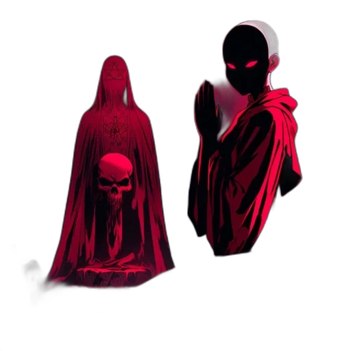 jacket, mask, dress, concept art, 3d render, pixel art, fantasy art, red transparent PNG cut-out