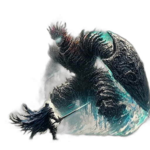 dragon, creature, hair, sword, concept art, fantasy art, 3d render, photorealistic transparent PNG cut-out